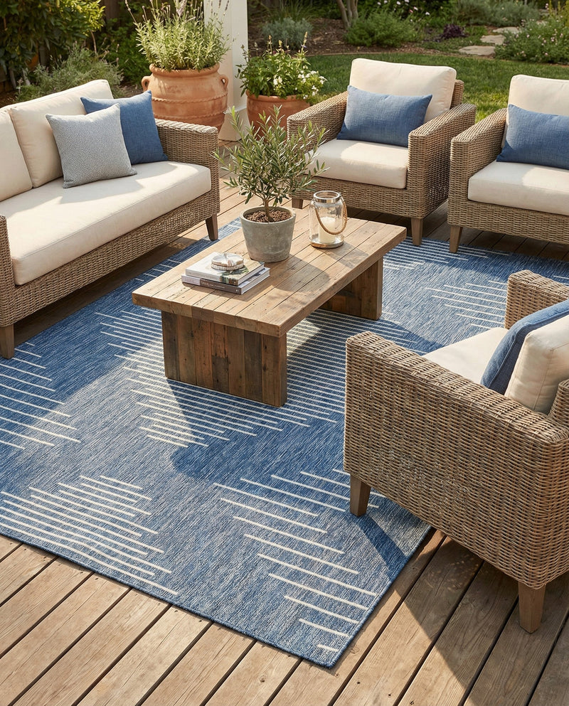 Urban Terrace Collection Area Rug -  Chelsea (Blue) Rectangle Blue  lifestyle 19