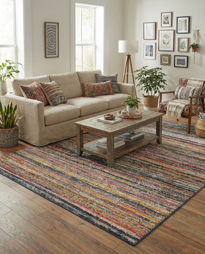 Jewel Oasis Collection Area Rug - Sapphire (Multi) Rectangle Multi  lifestyle 11