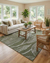 Seaside Blooms Collection Area Rug -  Evergreen (Green) Rectangle Green  lifestyle 12
