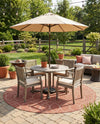 Savannah Pergola Collection Area Rug -  Pavilion (Rust Red) Round Rust Red  lifestyle 32
