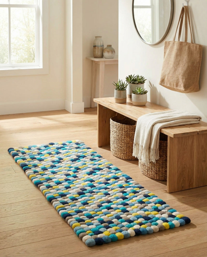 Woolen Sphere Collection Area Rug - Orbsburg (Blue) Runner Blue  lifestyle 55