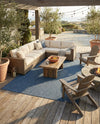 Seaside Serenity Collection Area Rug - Veranda (Blue) Rectangle Blue  lifestyle 9