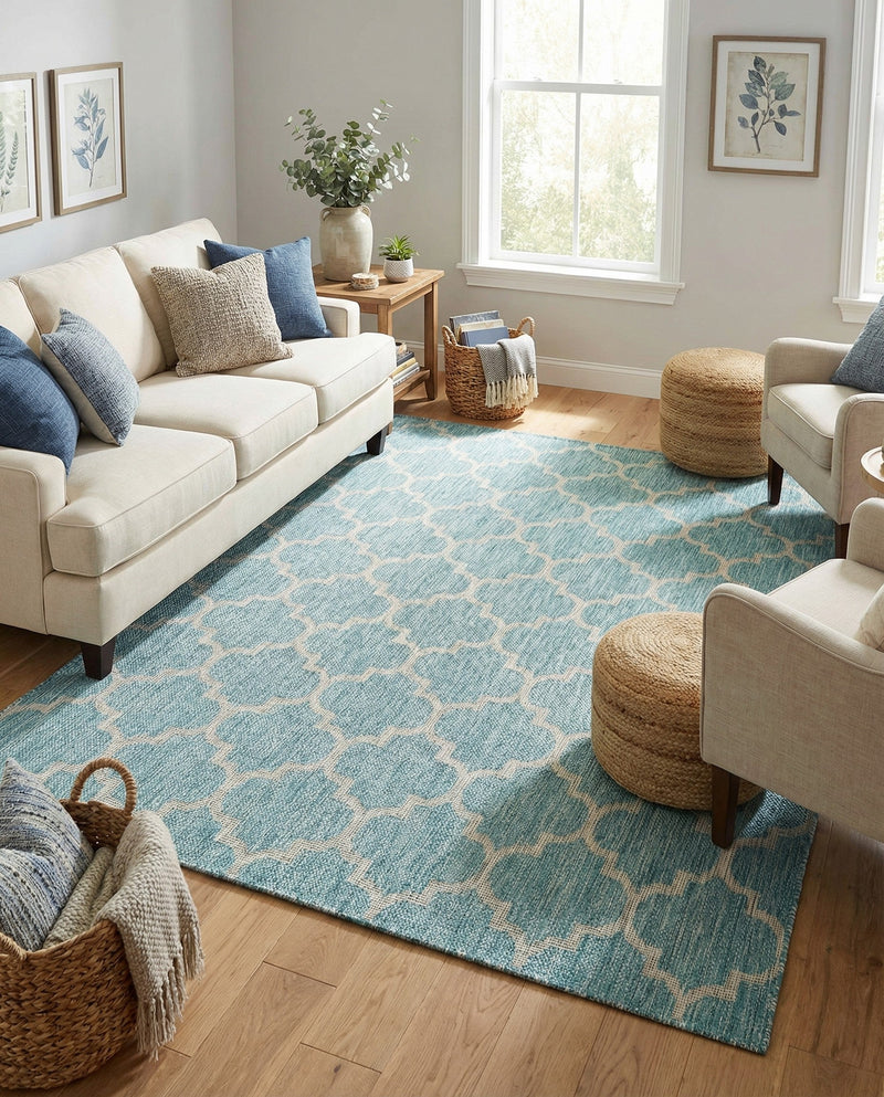 Savannah Pergola Collection Area Rug - Arbor (Aquamarine) Rectangle Aquamarine  lifestyle 6