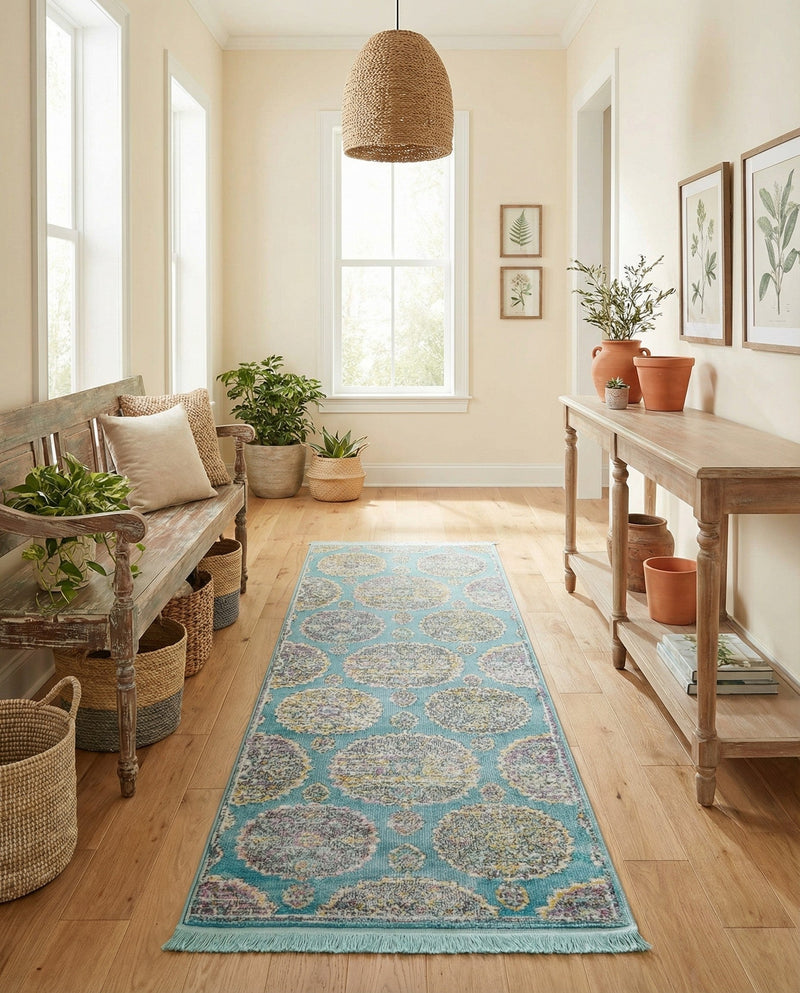 Arcadia Rugs Collection Area Rug -  Atlantis (Blue) Runner Blue  lifestyle 47