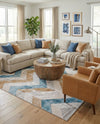 Dresden Elegance Collection Area Rug -  Bautzen Rectangle Blue  lifestyle 7