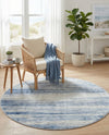 Zagros Shades Collection Area Rug -  Sepidan Round Blue Ivory  lifestyle 40