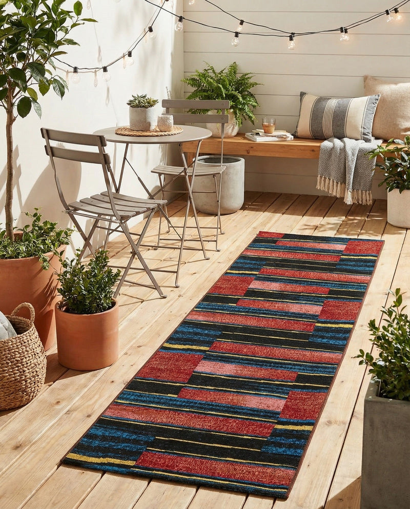 Urban Terrace Collection Area Rug -  Courtyard Runner Multi  lifestyle 70