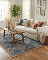 Woven Seaside Jute Collection Area Rug - Marina Rectangle Blue  lifestyle 31