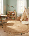 Playful Threads Jute Collection Area Rug - Tanglewood Round Multi  lifestyle 79