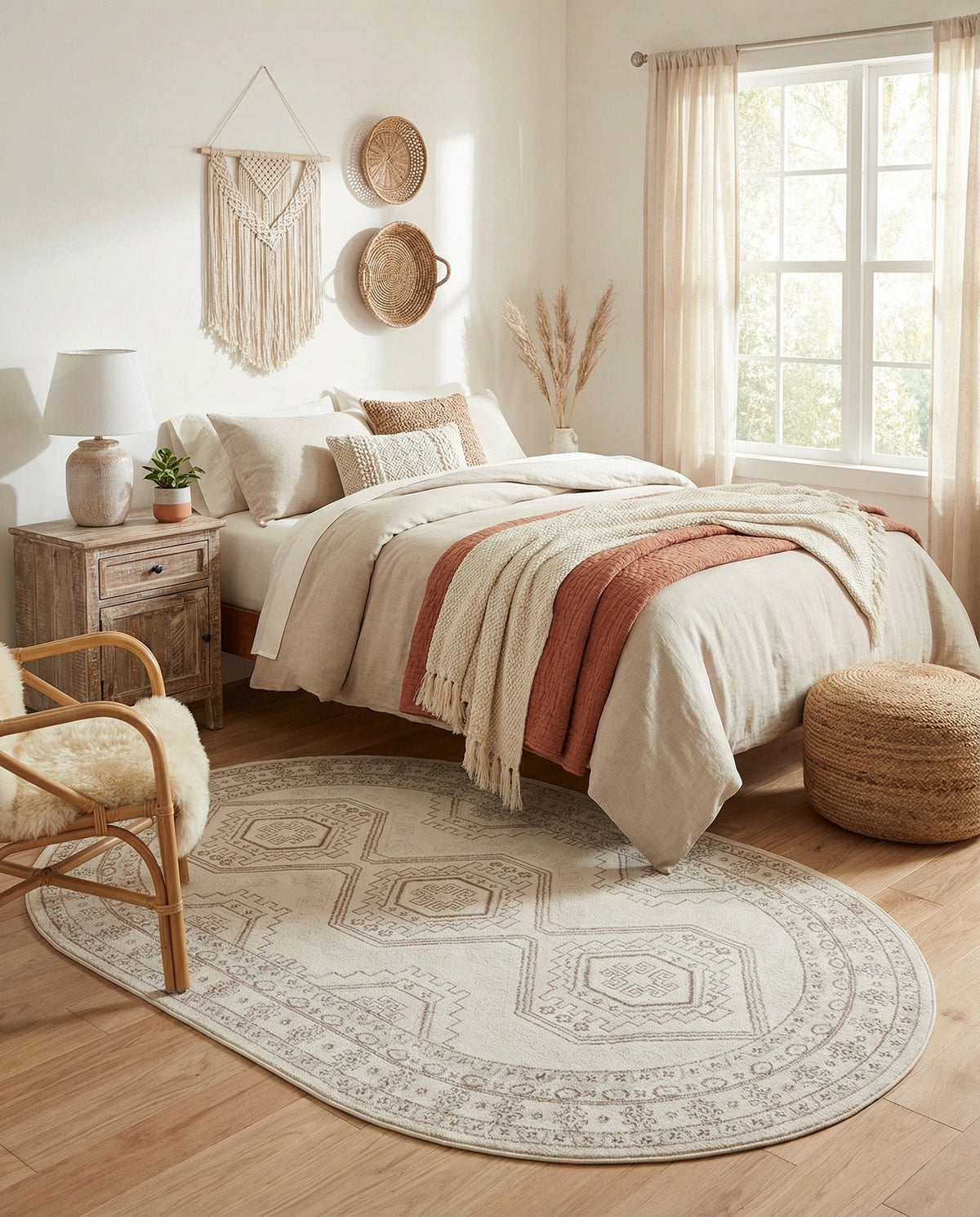 Savannah Elegance Collection Area Rug -  Tybee (Ivory) Oval Ivory  lifestyle 84