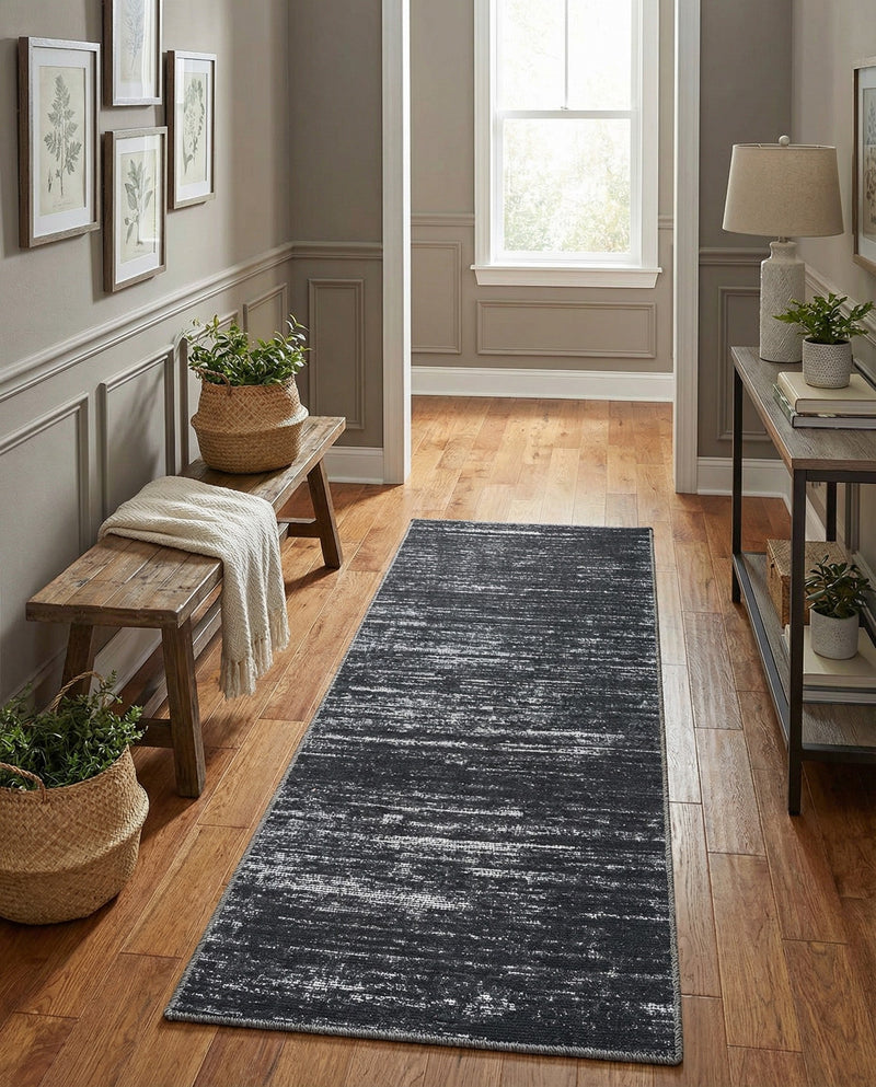 Sahara Essence Collection Area Rug - Oasis (Black) Runner Black  lifestyle 47