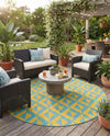 Urban Oasis Rugs Collection Area Rug -  Highrise (Yellow and Aqua) Round Yellow and Aqua  lifestyle 20