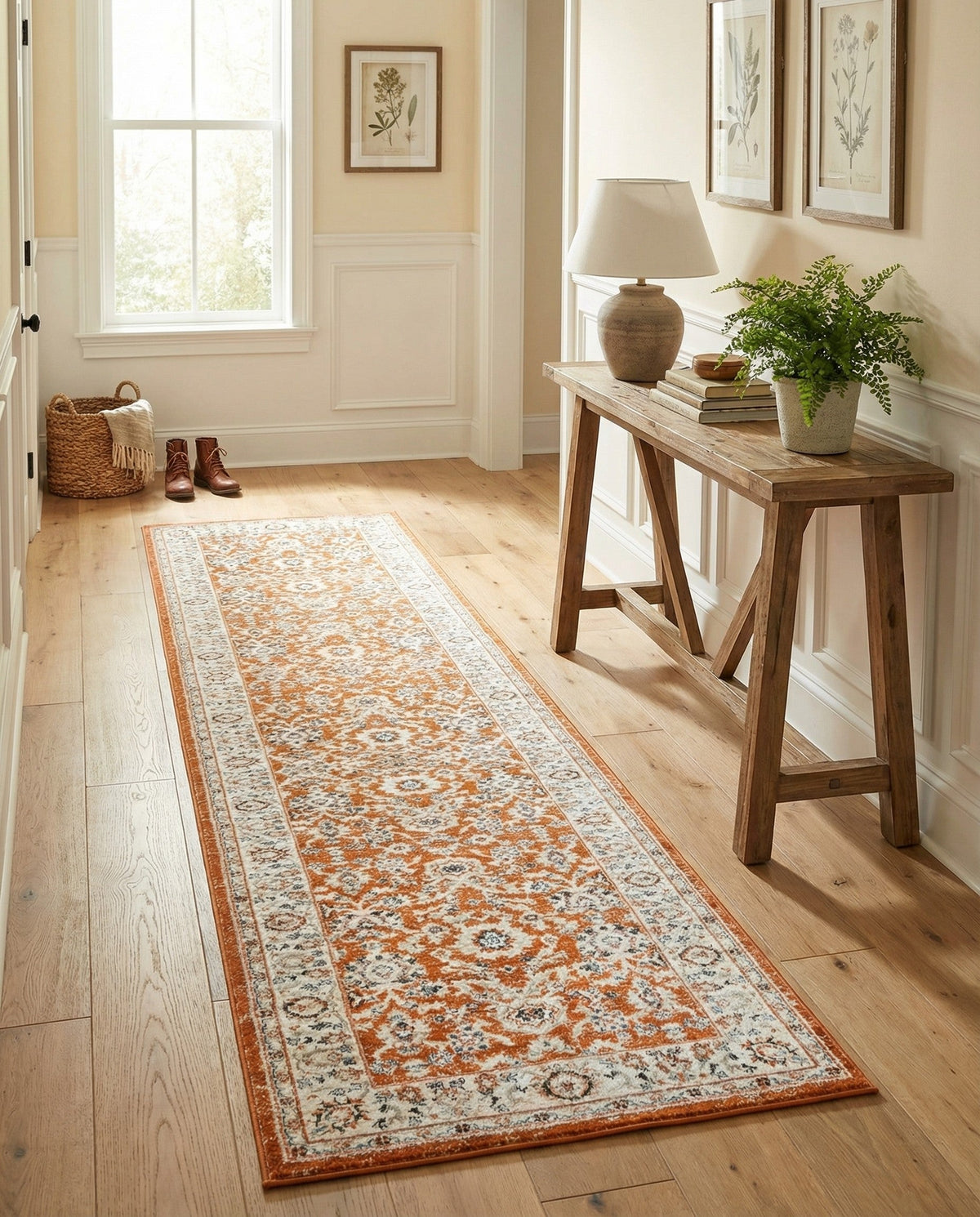 Savannah Elegance Collection Area Rug - Augusta (Rust Red) Runner Rust Red  lifestyle 84