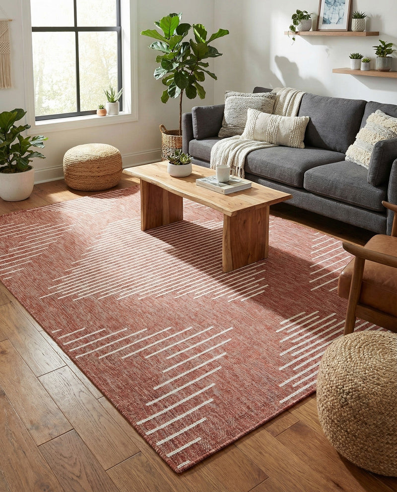 Urban Terrace Collection Area Rug -  Chelsea (Rust Red) Rectangle Rust Red  lifestyle 21
