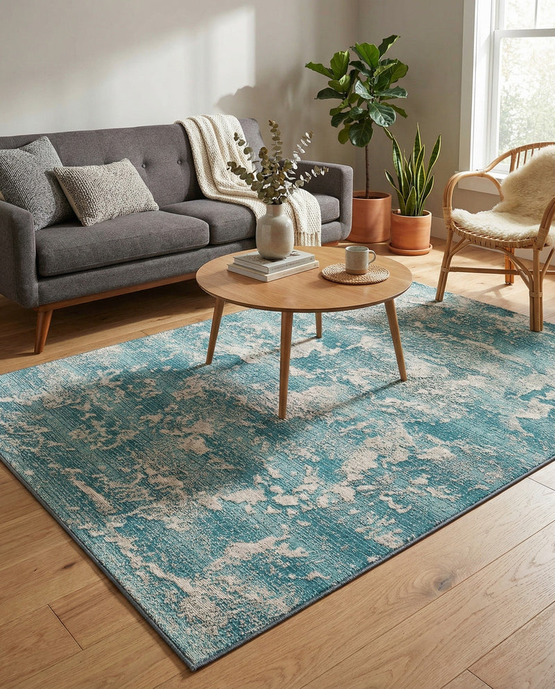 Urban Terrace Collection Area Rug -  Gazebo Rectangle Aqua Blue  lifestyle 20