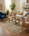 Seville Stripes Collection Area Rug -  Granada (Yellow) Rectangle Yellow  lifestyle 6