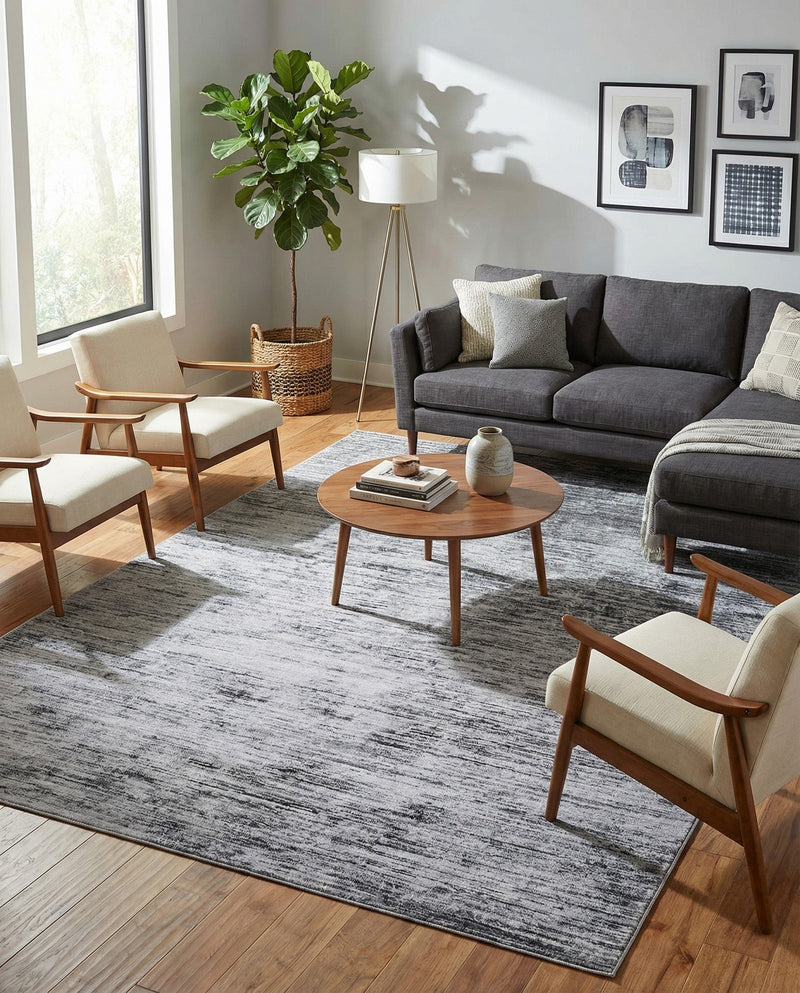 Sahara Essence Collection Area Rug - Oasis (Gray) Rectangle Gray  lifestyle 23
