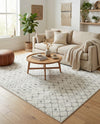 Mediterranean Lattice Collection Area Rug - Santorini (Ivory and Gray) Rectangle Ivory and Gray  lifestyle 9