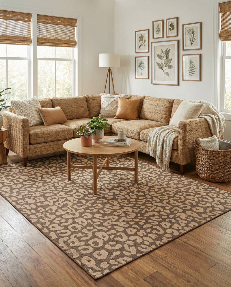Sahara Sands Collection Area Rug -  Buto Rectangle Brown  lifestyle 25