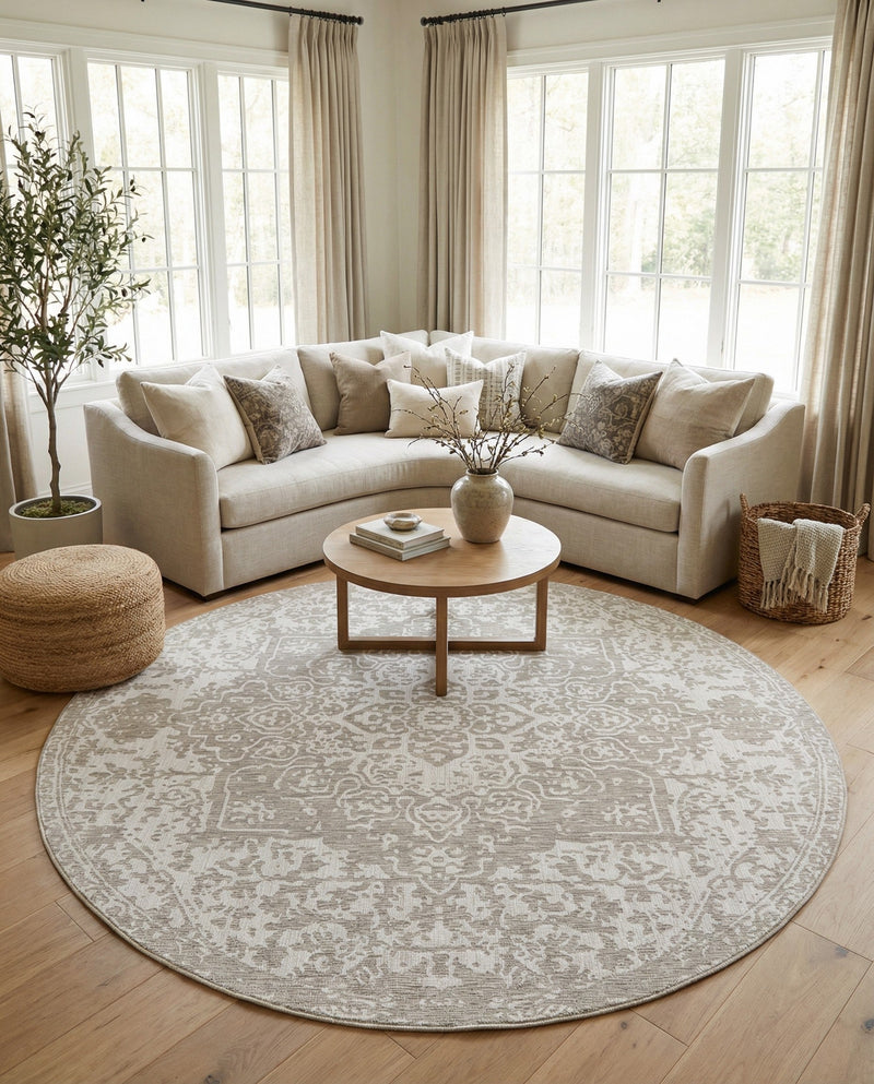 Urban Oasis Rugs Collection Area Rug -  Penthouse (Gray) Round Gray  lifestyle 79