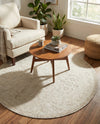 Tribal Terrace Treasures Collection Area Rug - Mayan Marina (Light Gray) Round Light Gray  lifestyle 27