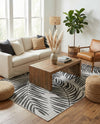 Seaside Blooms Collection Area Rug - Verdure (Charcoal Ivory) Rectangle Charcoal Ivory  lifestyle 8