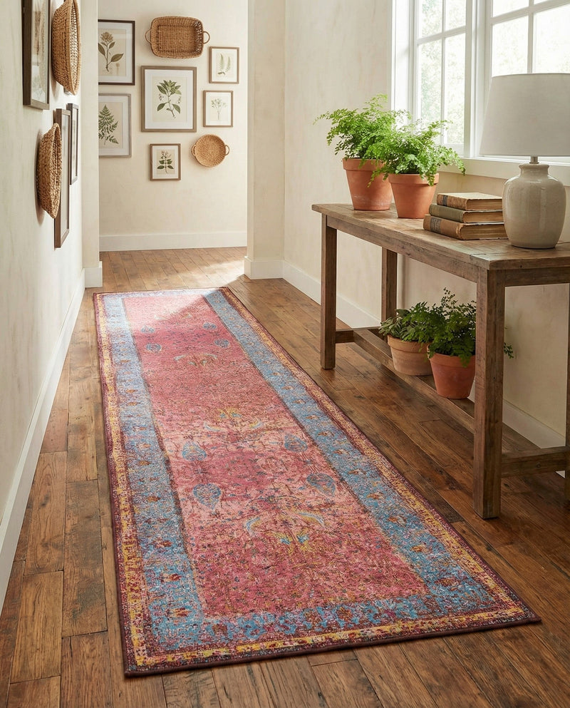 Patio Heritage Collection Area Rug -  Serenity Runner Vintage Salmon Coral  lifestyle 68