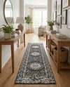 Patio Heritage Collection Area Rug -  Lafayette (Black and White) Runner Black and White  lifestyle 72