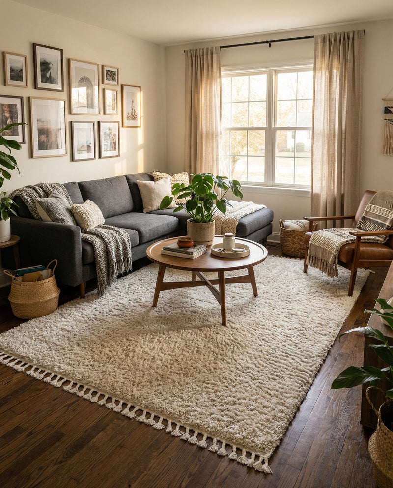 Cozy Cove Shag Collection Area Rug -  Harbor Rectangle Ivory  lifestyle 16