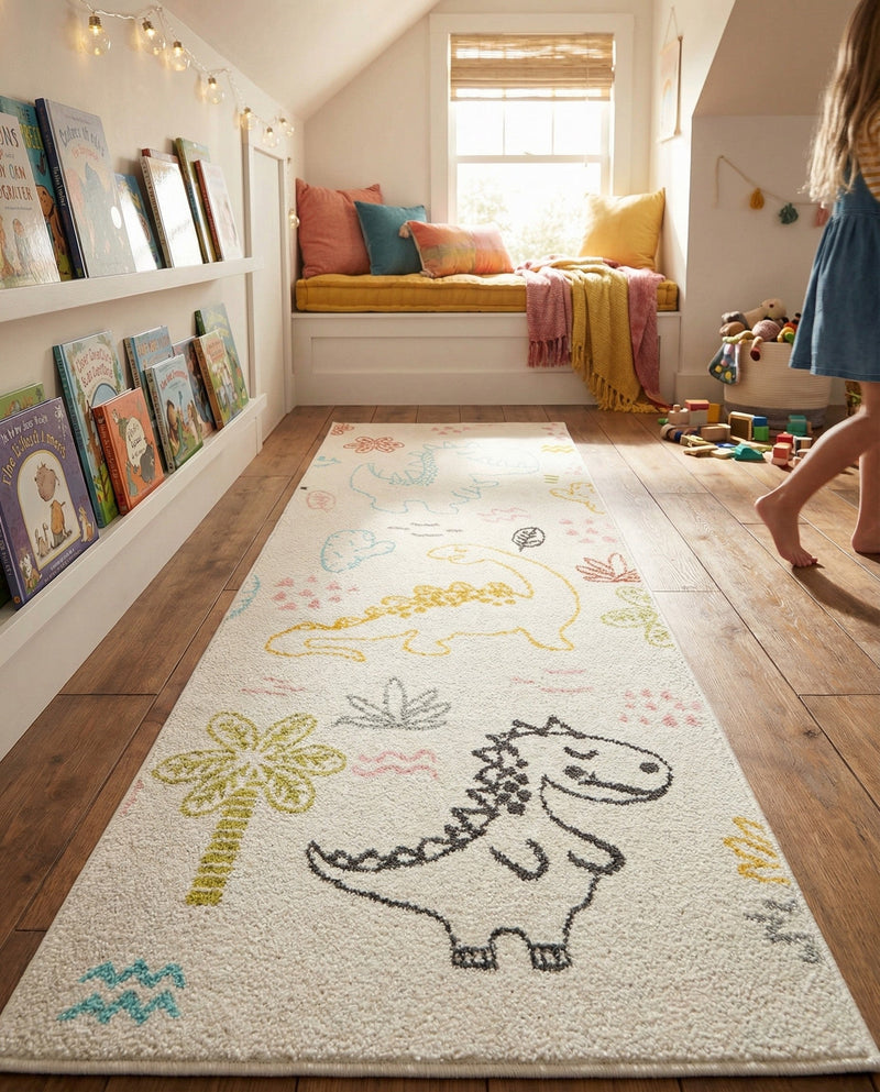 Wonder Tykes Collection Area Rug -  Abstracta Runner Ivory  lifestyle 45