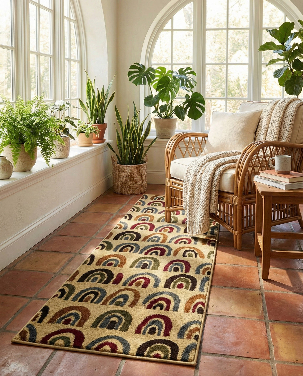 Bistro Lounge Collection Area Rug -  Breve Runner Cream  lifestyle 54