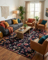 Brighton Terrace Collection Area Rug -  Roedean Rectangle Navy Blue  lifestyle 16