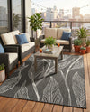 Seaside Blooms Collection Area Rug -  Evergreen (Ivory Charcoal) Rectangle Ivory Charcoal  lifestyle 11
