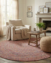 Sustainable Strands Indoor-Outdoor Oasis Collection Area Rug -  Sandbar (Multi) Round Multi  lifestyle 36
