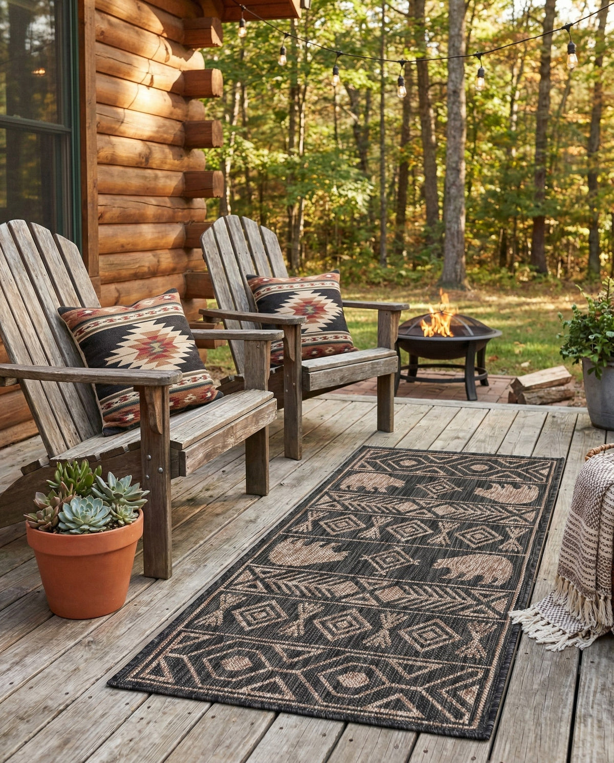 Mesa Oasis Rugs Collection Area Rug - Sundown Runner Black  lifestyle 99