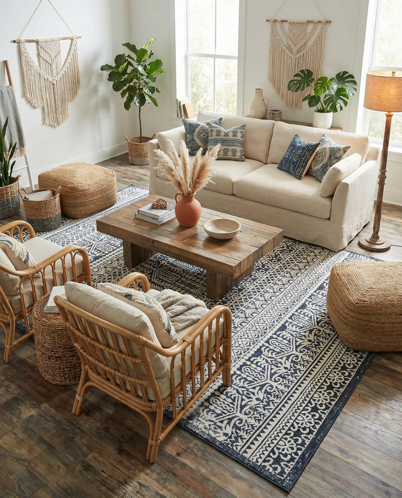 Metro Heights Collection Area Rug -  Chelsea Rectangle Blue  lifestyle 13