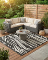 Urban Terrace Collection Area Rug -  Queens Square Black and White  lifestyle 32