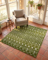 Mediterranean Lattice Collection Area Rug - Santorini (Green) Square Green  lifestyle 68
