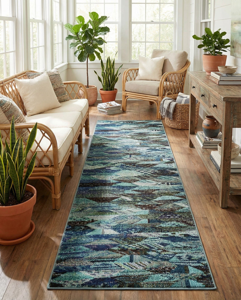 Sedona Vista Collection Area Rug -  Yucca Runner Blue  lifestyle 65
