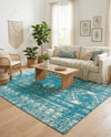 Brighton Stripes Collection Area Rug - Sussex (Turquoise) Rectangle Turquoise  lifestyle 4