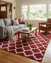 Lattice Gardens Collection Area Rug -  Bloomfield (Dark Terracotta) Rectangle Dark Terracotta  lifestyle 11