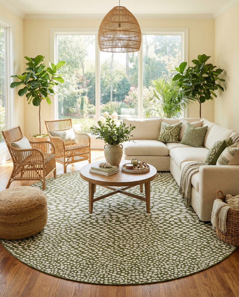 Urban Oasis Rugs Collection Area Rug -  Terrace (Green) Round Green  lifestyle 63