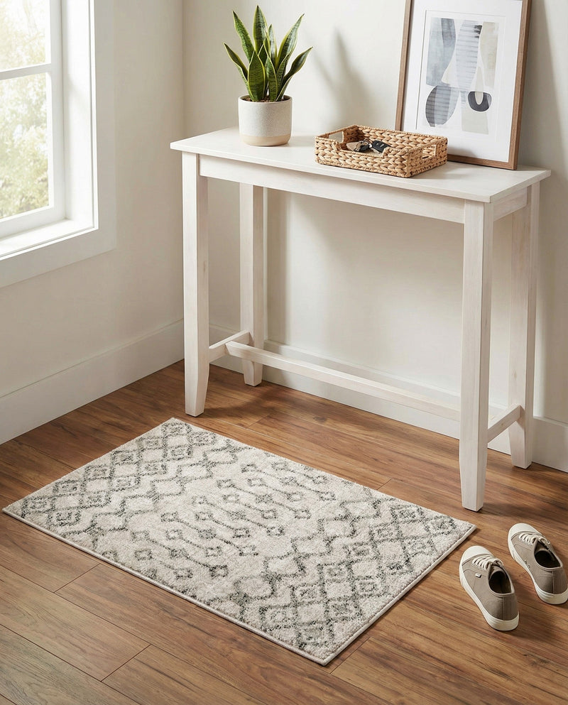 Geo Garden Lattice Collection Area Rug -  Andalusia Rectangle Ivory  lifestyle 50