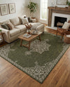Patio Heritage Collection Area Rug -  Charleston (Green) Rectangle Green  lifestyle 4