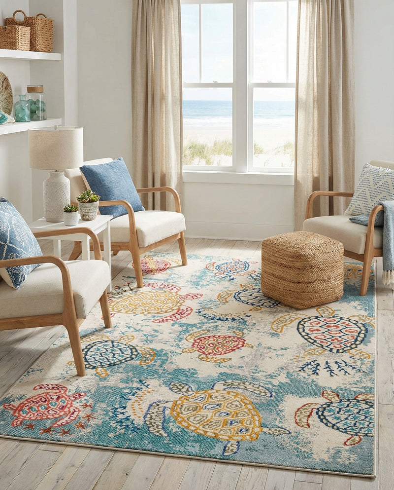 Sorrento Shores Collection Area Rug -  Massa Rectangle Beige  lifestyle 5