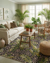 Seaside Blooms Collection Area Rug -  Lotus Rectangle Green  lifestyle 9