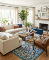Parisian Elegance Collection Area Rug - Versailles (Teal) Rectangle Teal  lifestyle 18