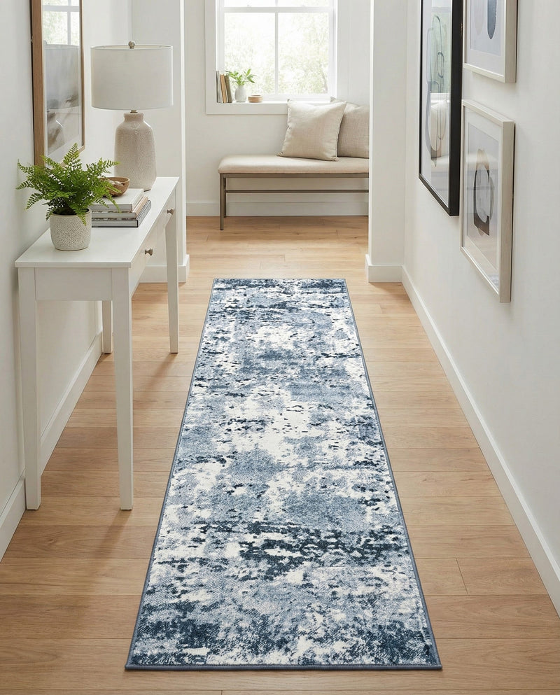 Luminara Sands Collection Area Rug - Elysium (Vintage Blue) Runner Vintage Blue  lifestyle 68