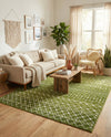 Mediterranean Lattice Collection Area Rug - Santorini (Green) Rectangle Green  lifestyle 6