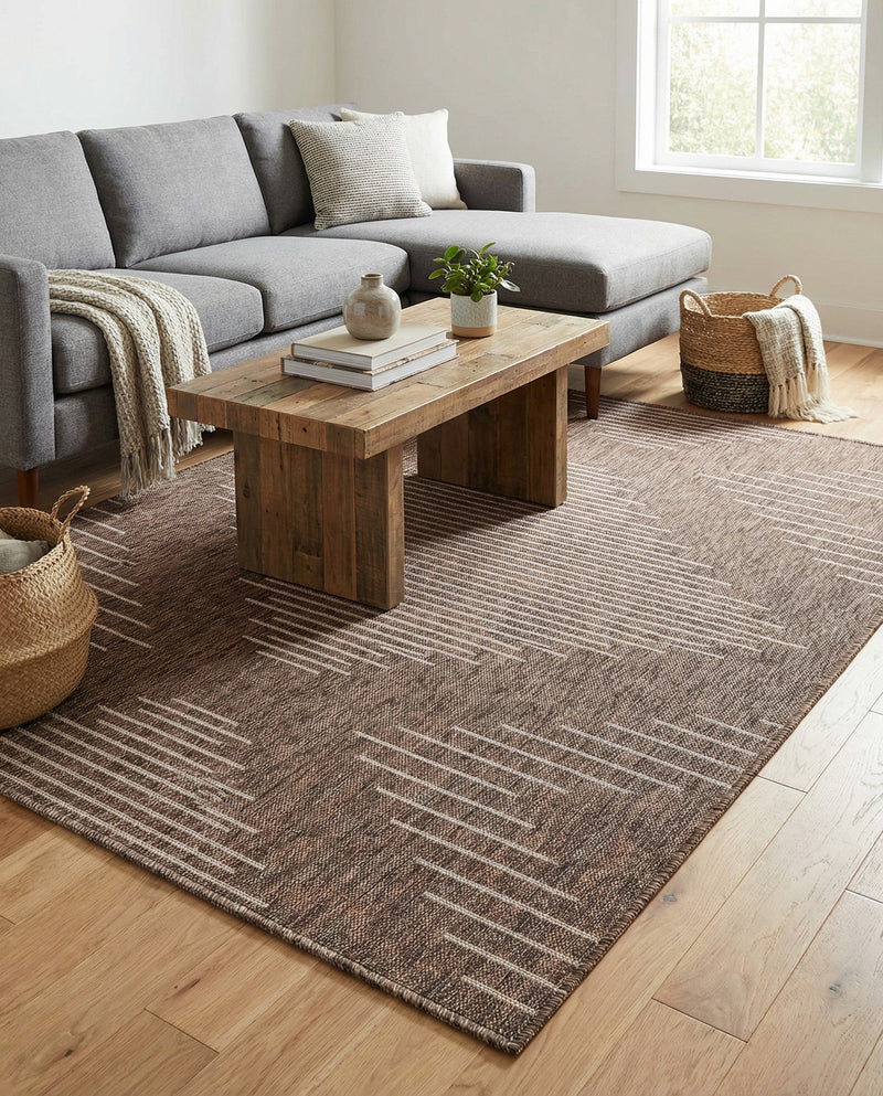 Urban Terrace Collection Area Rug -  Chelsea (Brown) Rectangle Brown  lifestyle 18